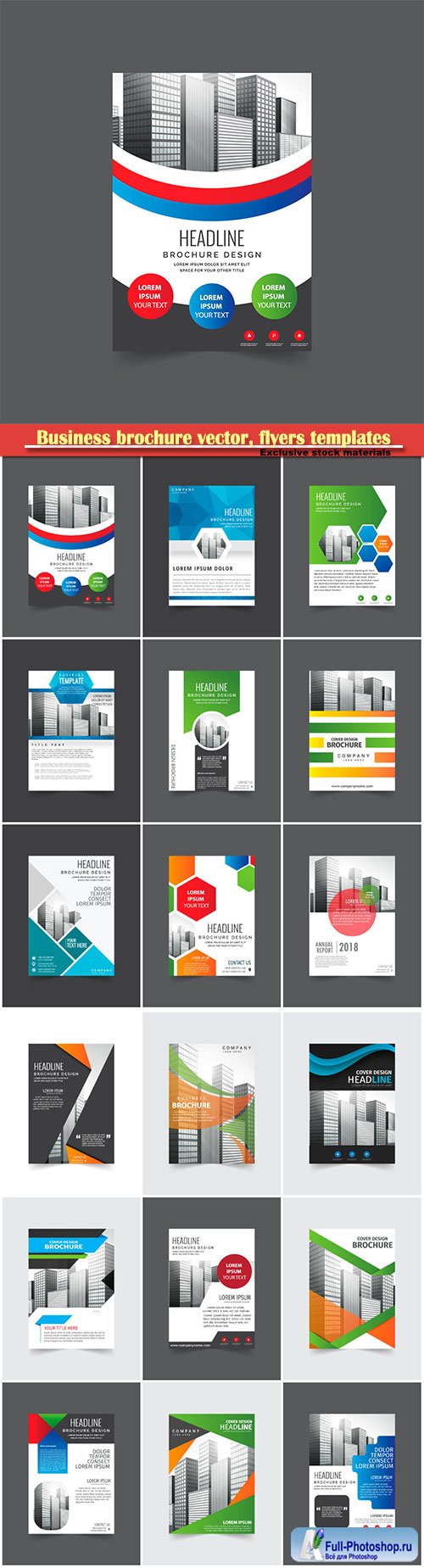 Business brochure vector, flyers templates, report cover design # 101