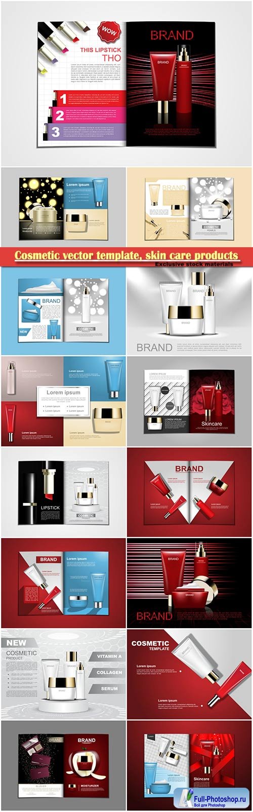 Cosmetic vector template, skin care products concept