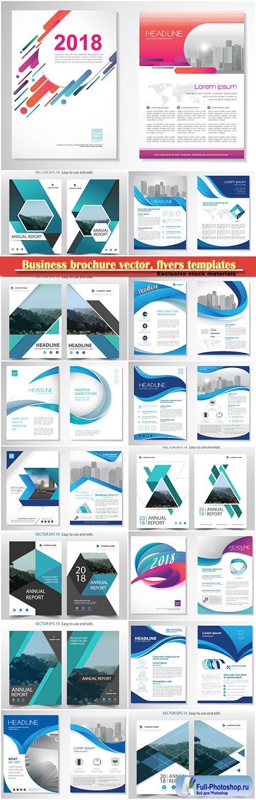Business brochure vector, flyers templates, report cover design # 106