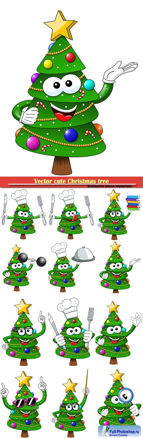 Vector cute Christmas tree