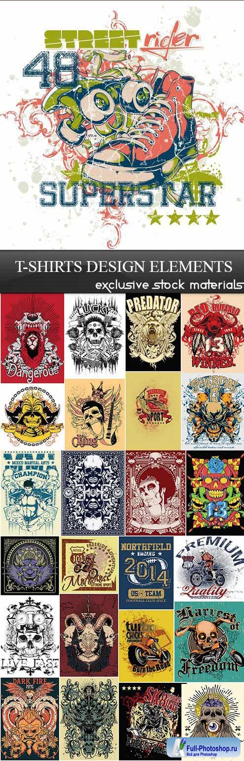 T-Shirts Design Elements 25xEPS