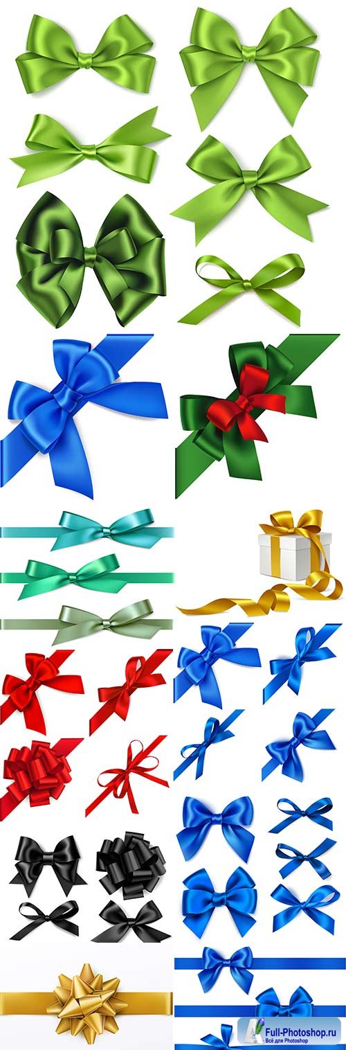 Decorative bow collection bright and color design