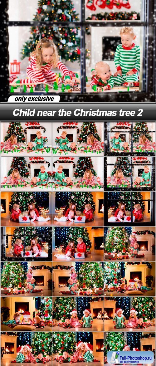 Child near the Christmas tree 2 - 24 UHQ JPEG