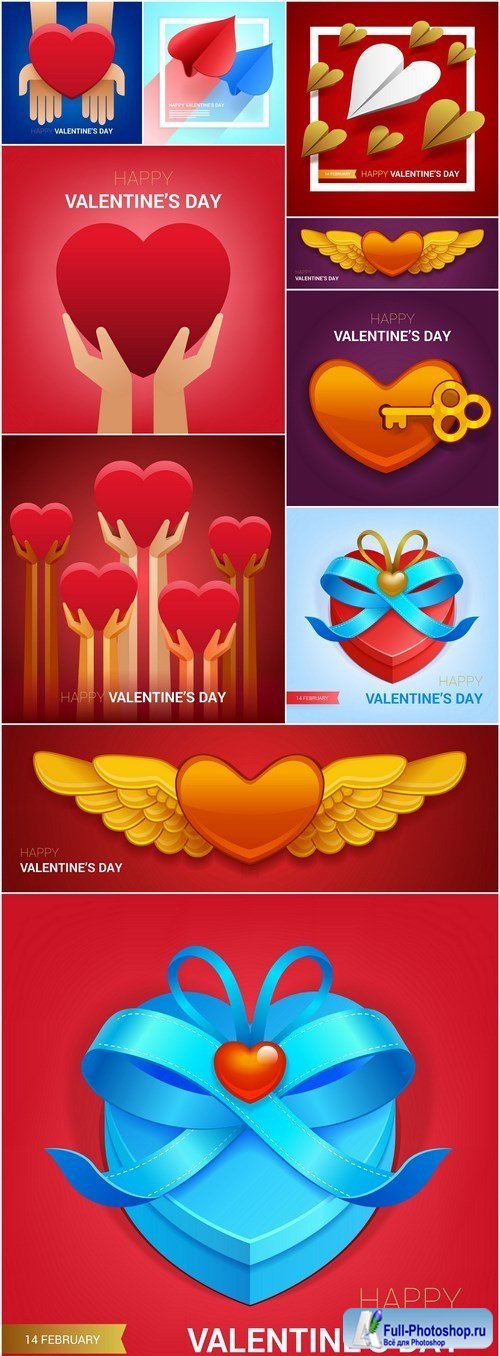 Creative Happy Valentine Day Elements - 10 Vector