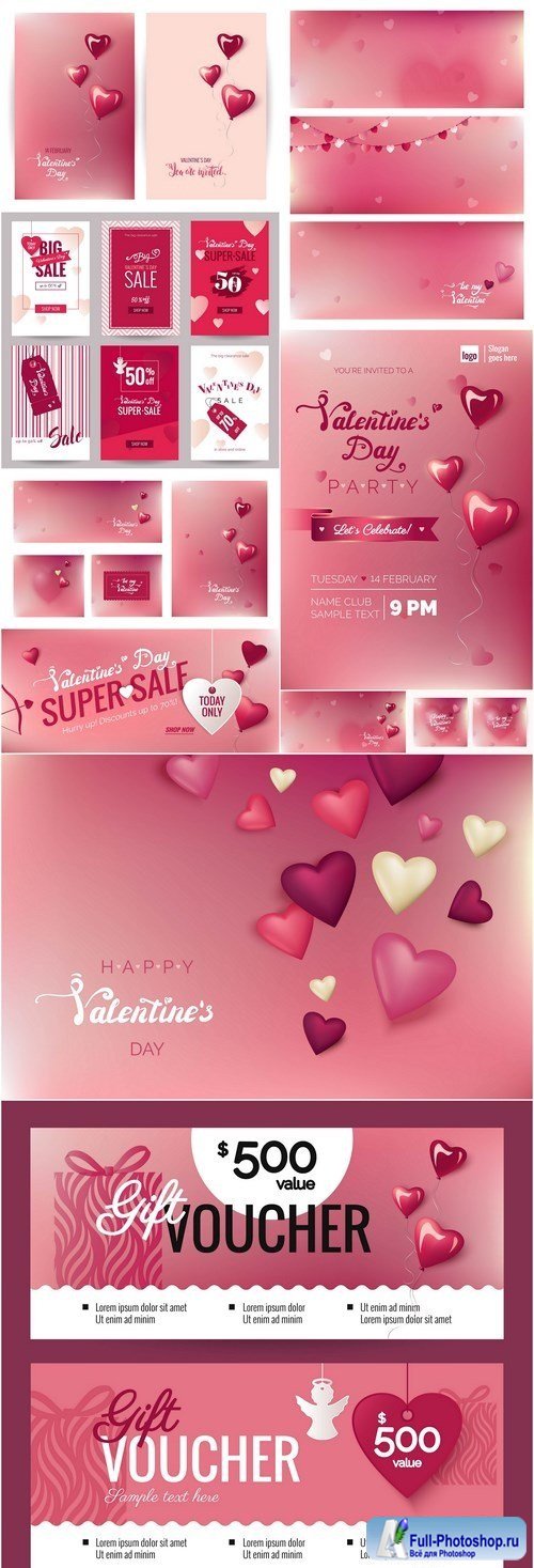 Valentine Day Background Card - 10 Vector