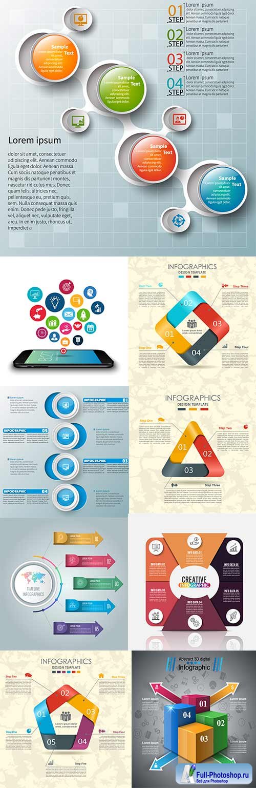 Modern business infographics elements collection 299
