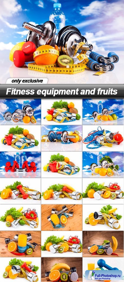 Fitness Equipment & Fruits 25xJPG