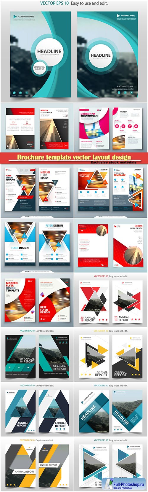 Brochure template vector layout design, corporate business annual report, magazine, flyer mockup # 109