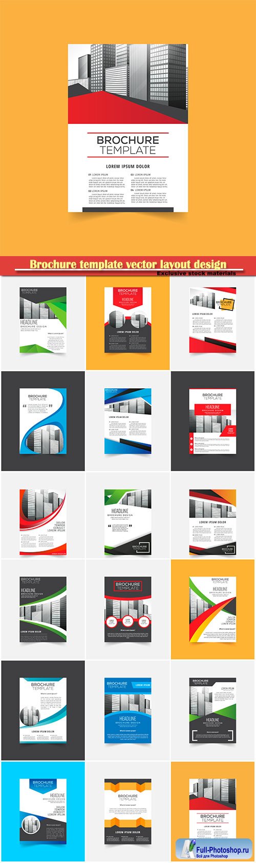Brochure template vector layout design, corporate business annual report, magazine, flyer mockup # 110