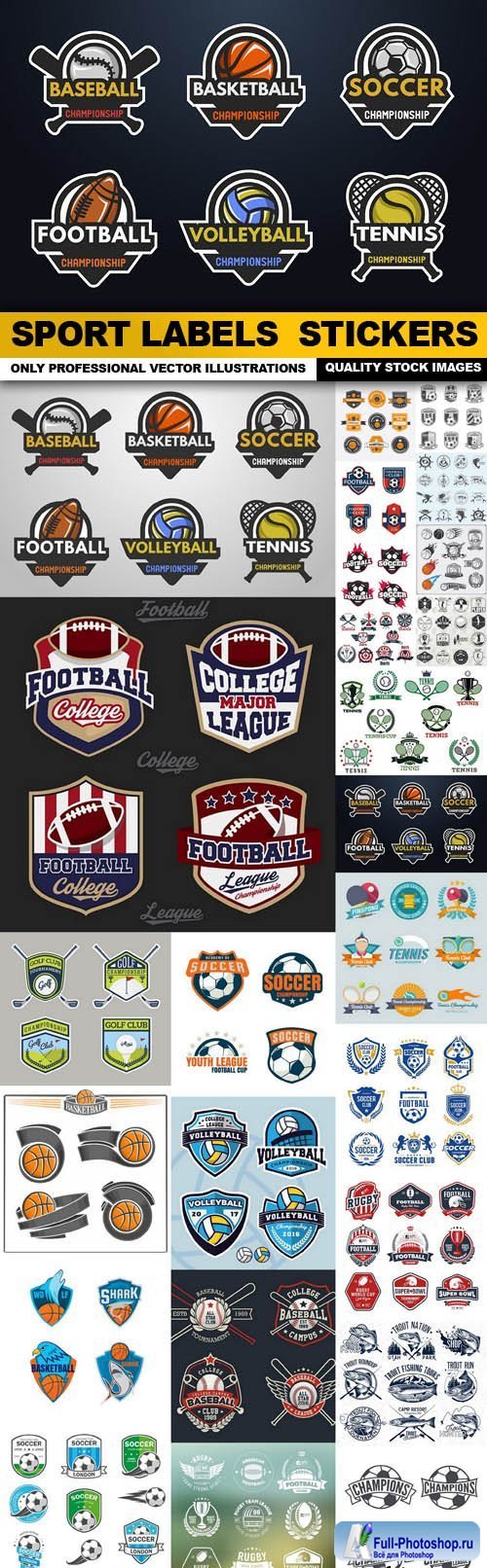 Sport Labels Stickers - 25 Vector