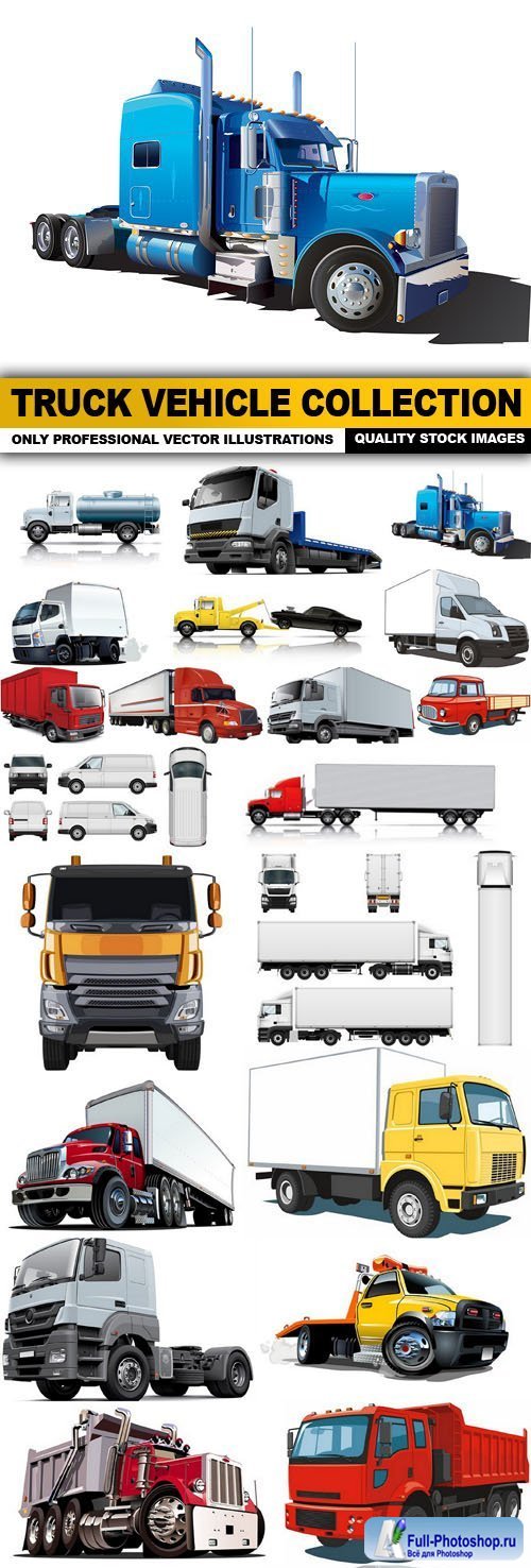 Truck Vehicle Collection - 25 Vector