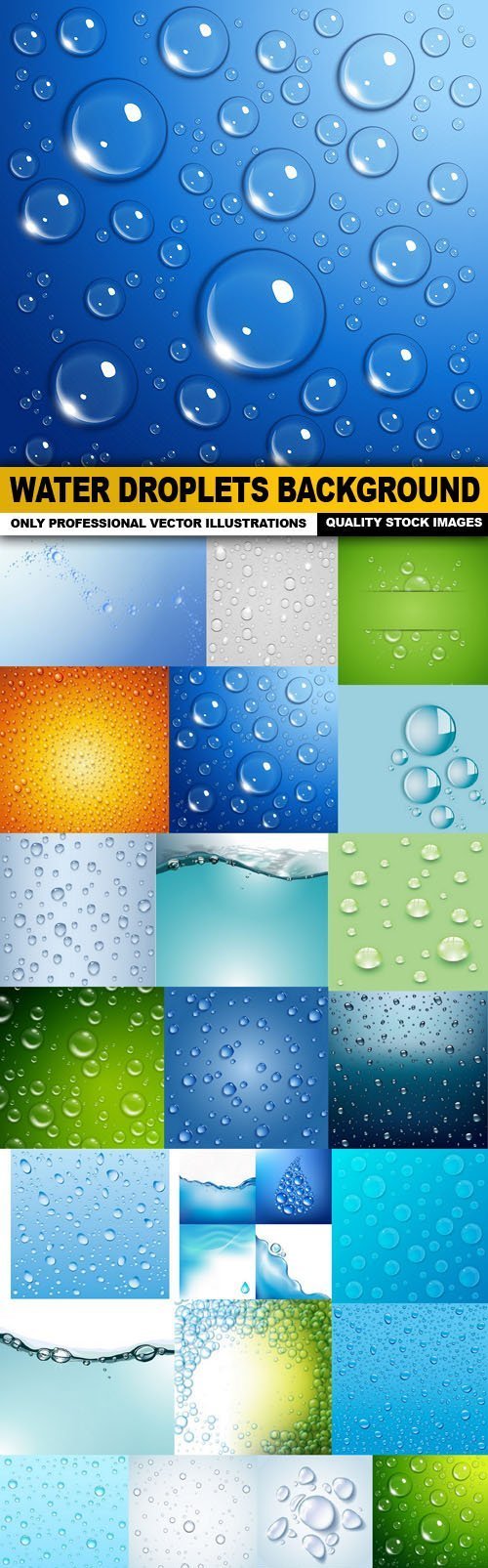 Water Droplets Background - 25 Vector