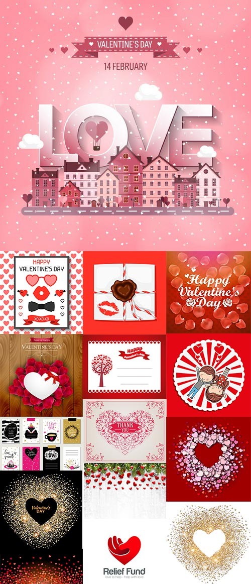 St. Valentine's Day, Hearts, Love #6, 26xEPS