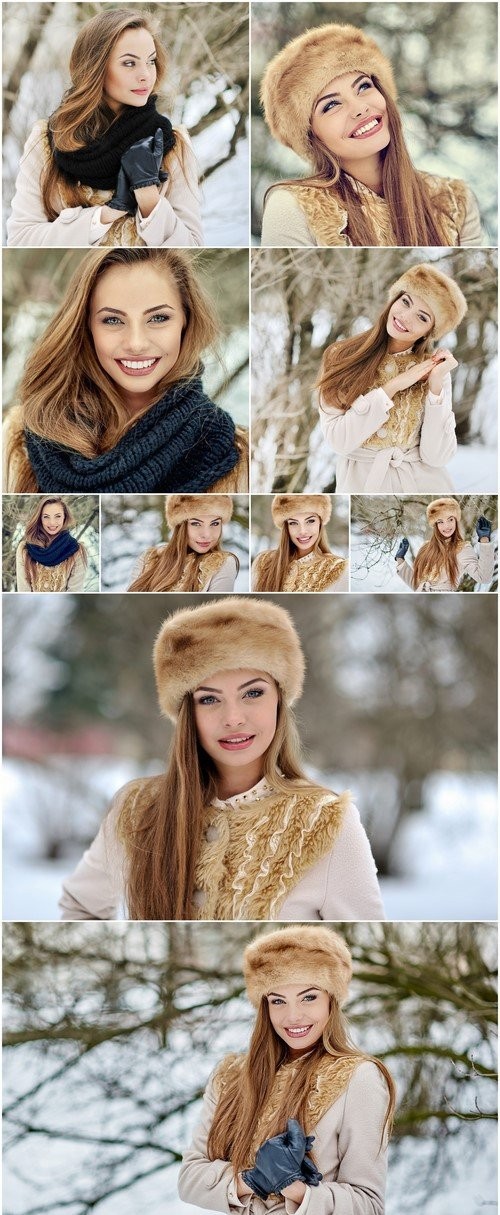 Beautiful pretty girl in winter clothes 10X JPEG