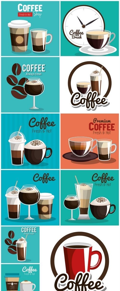 Delicious coffee poster vector illustration design #2 11X EPS