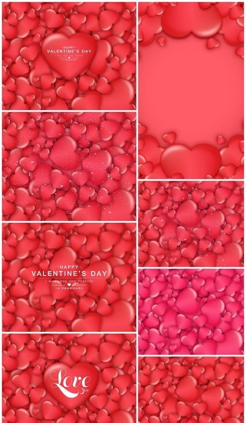 Red heart and valentine background 8X JPEG