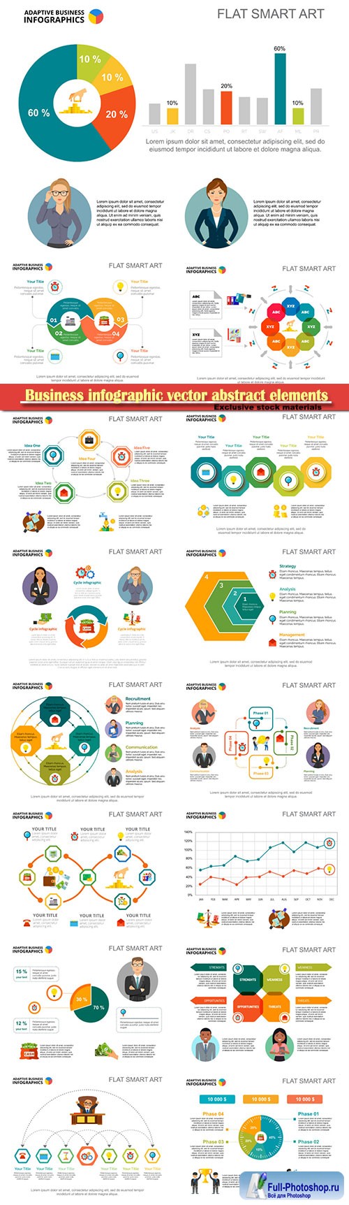 Business infographic vector abstract elements