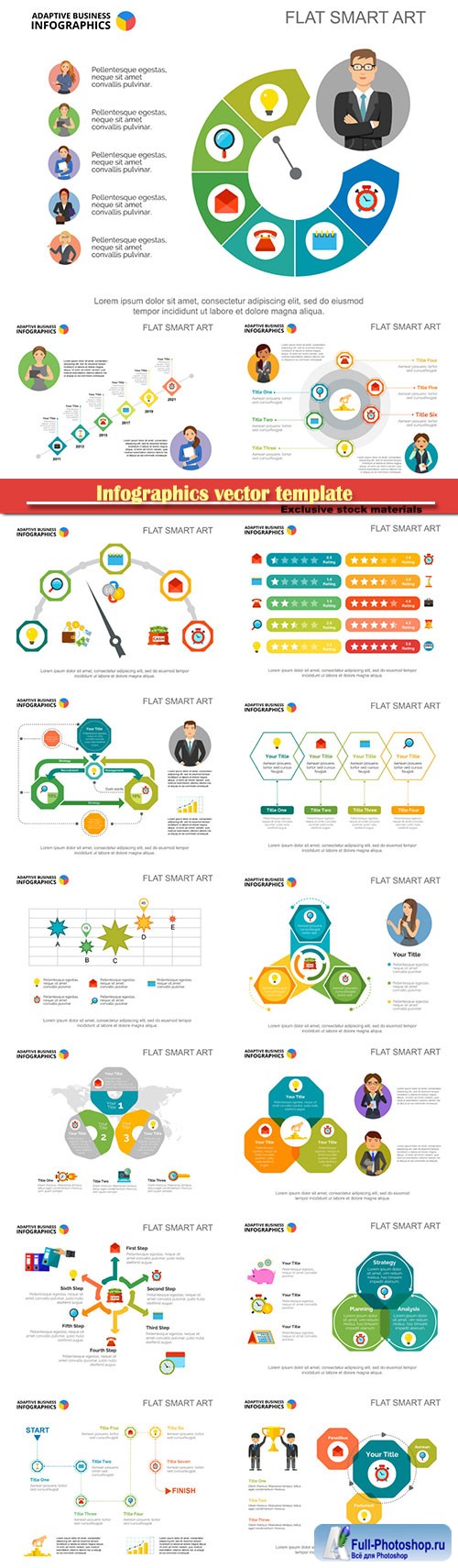 Infographics vector template for business presentations or information banner # 21