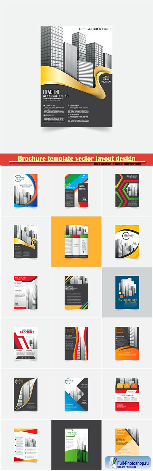 Brochure template vector layout design, corporate business annual report, magazine, flyer mockup # 120