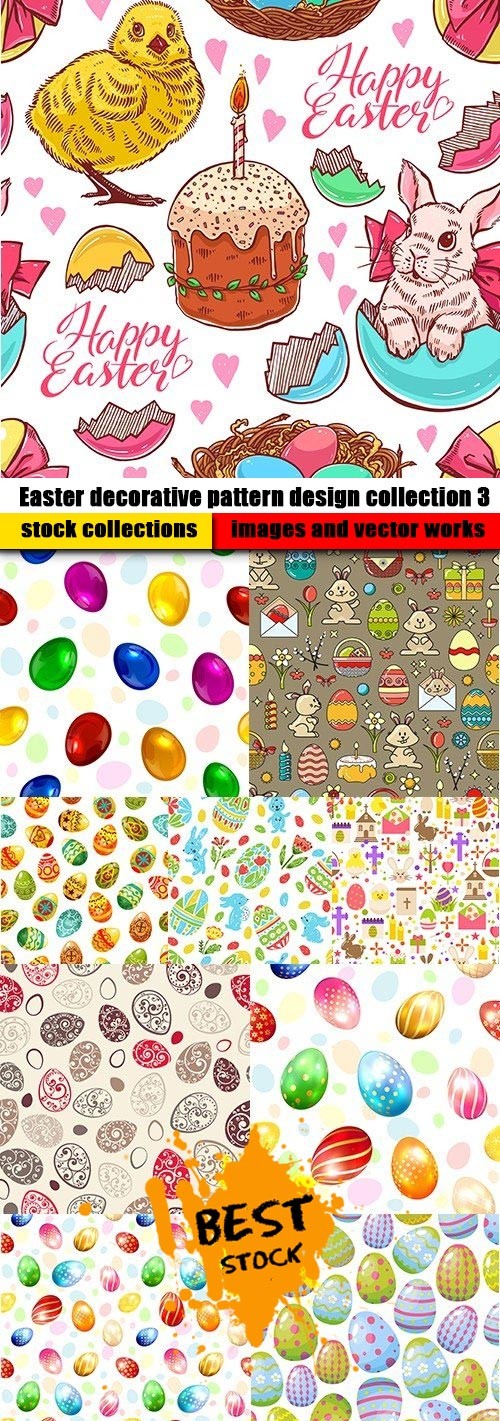 Easter decorative pattern design collection 3