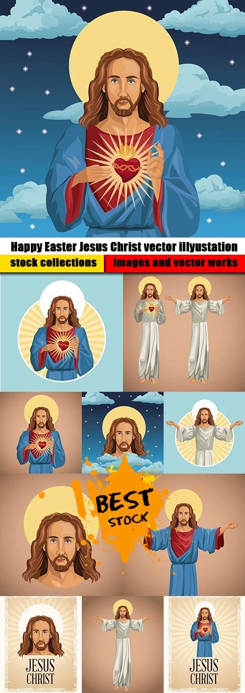 Happy Easter Jesus Christ vector illyustation