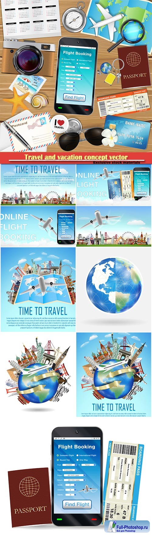 Travel and vacation concept vector illustration