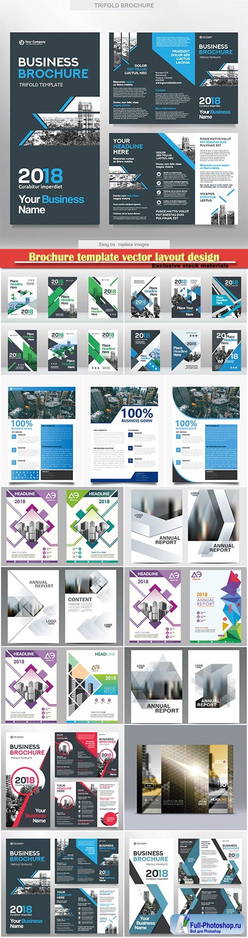 Brochure template vector layout design, corporate business annual report, magazine, flyer mockup # 125