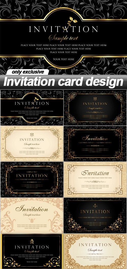 Invitation card design - 12 EPS