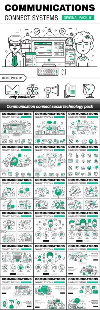 Communication connect social technology pack - 20 EPS