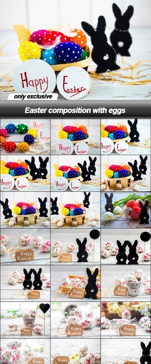 Easter composition with eggs - 21 UHQ JPEG