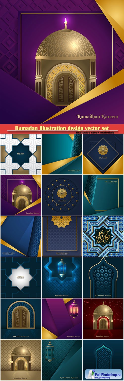 Ramadan illustration design vector set