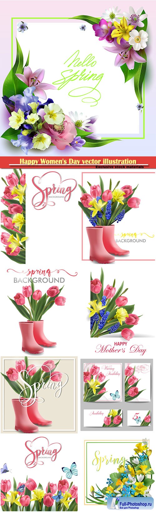 Happy Women's Day vector illustration,8 March, spring flower background # 10