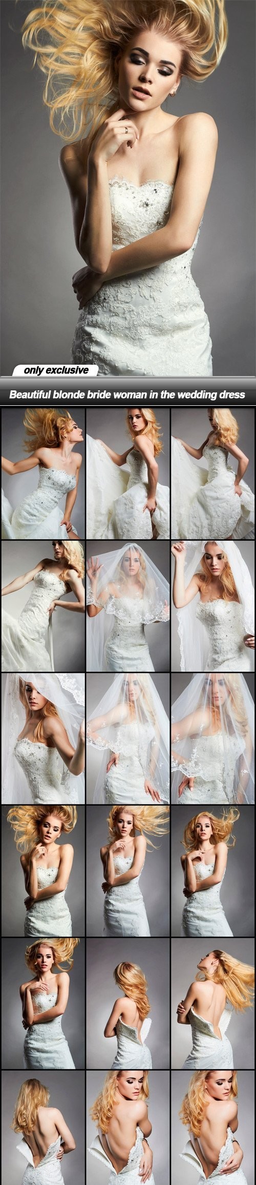 Beautiful blonde bride woman in the wedding dress - 18 UHQ JPEG