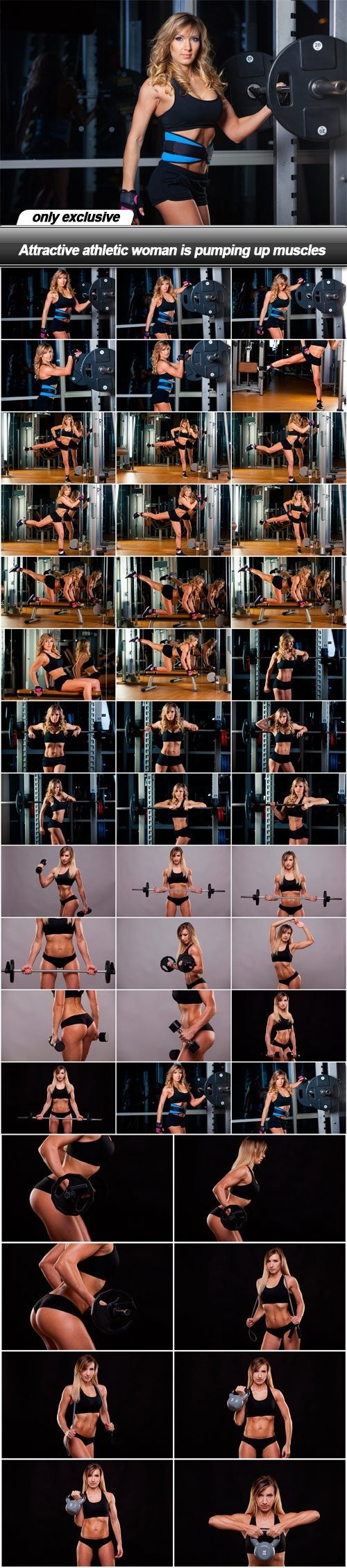 Attractive athletic woman is pumping up muscles - 50 UHQ JPEG