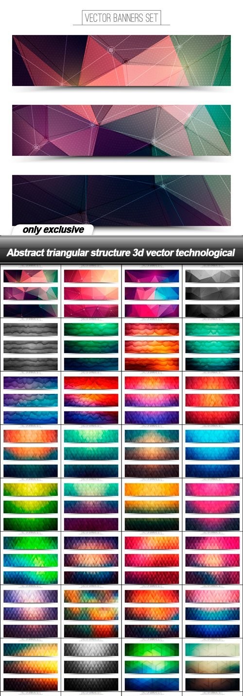 Abstract triangular structure 3d vector technological - 40 EPS