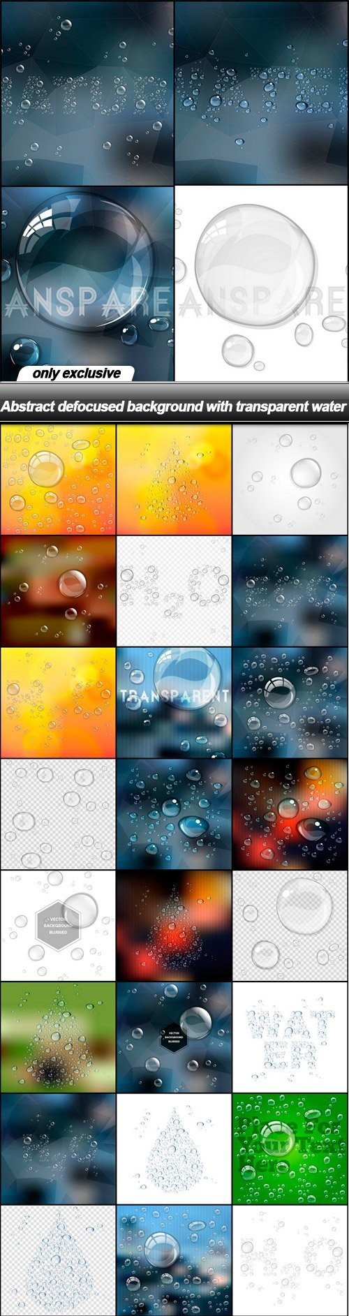 Abstract defocused background with transparent water - 34 EPS