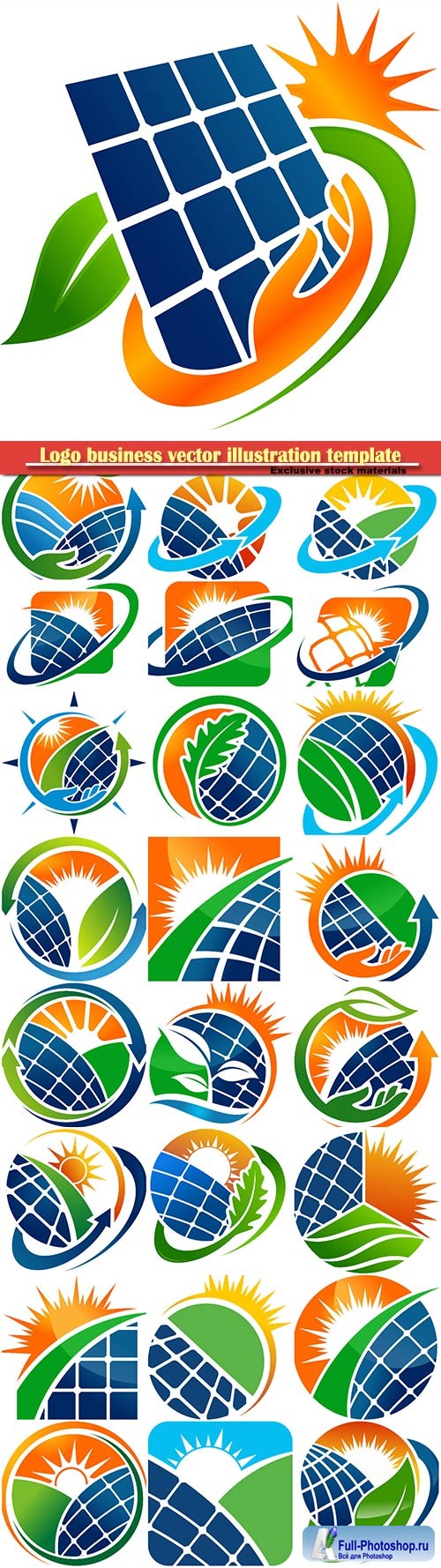 Nature solar energy logo business vector illustration template # 84