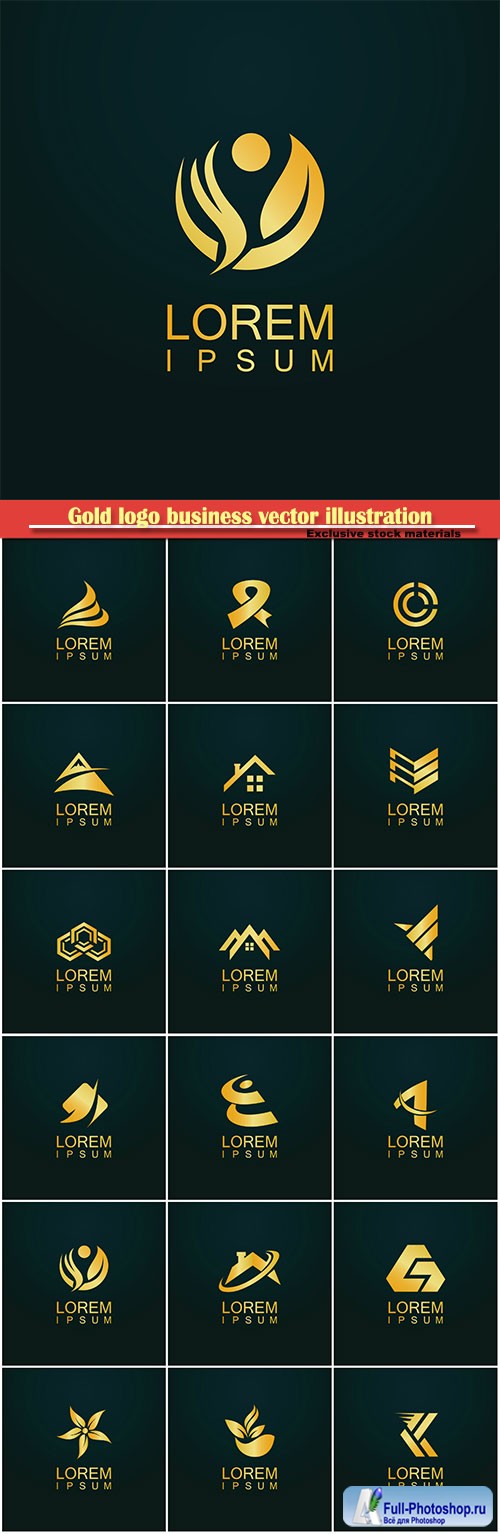 Gold logo business vector abstract illustration # 45