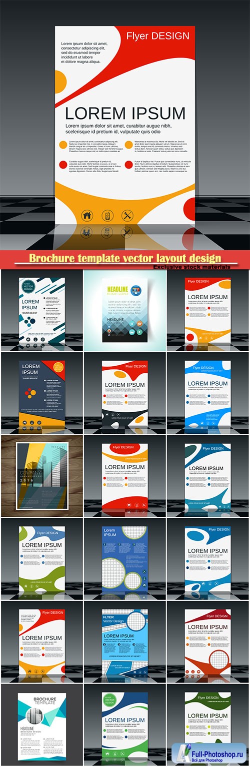 Brochure template vector layout design, corporate business annual report, magazine, flyer mockup # 140