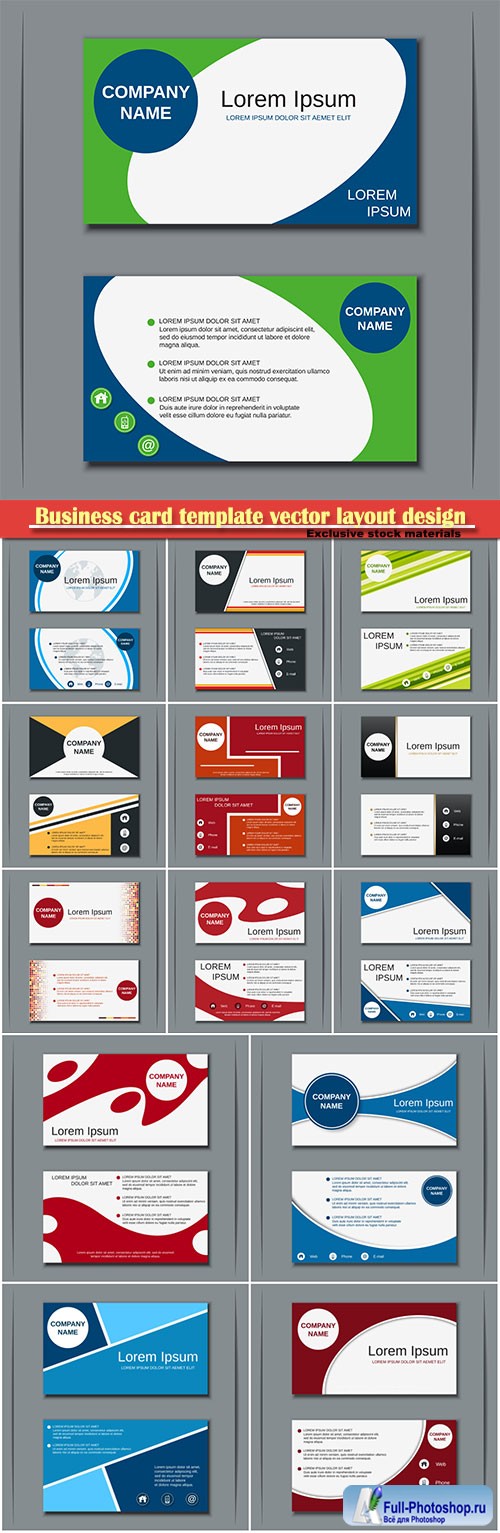 Business card template vector layout design