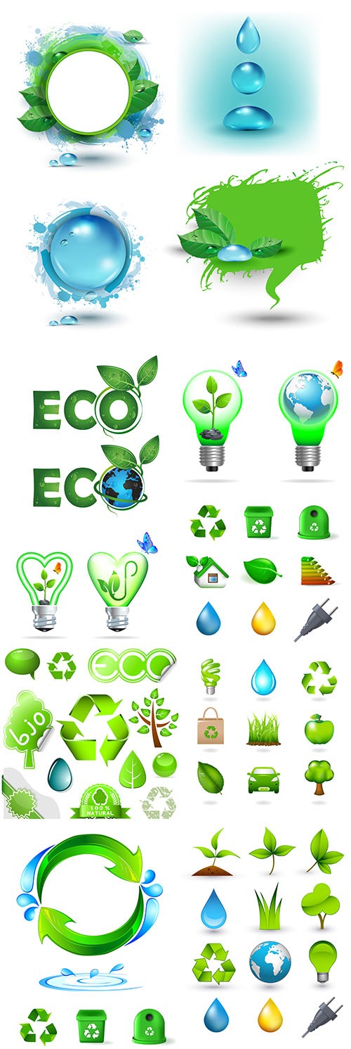 Green nature ecology and environment emblem design 3