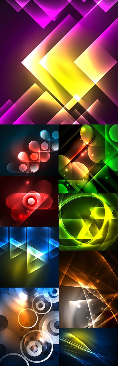 Bright abstract neon background decorative elements 2