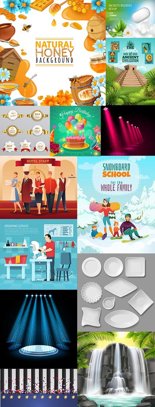 Modern big collection illustrations and elements design 21