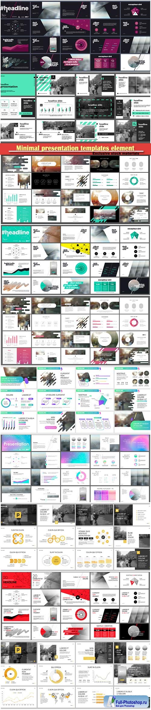 Minimal presentation templates element, vector infographics, corporate report, marketing, advertising, annual report, banner