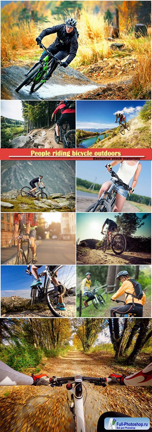 People riding bicycle outdoors