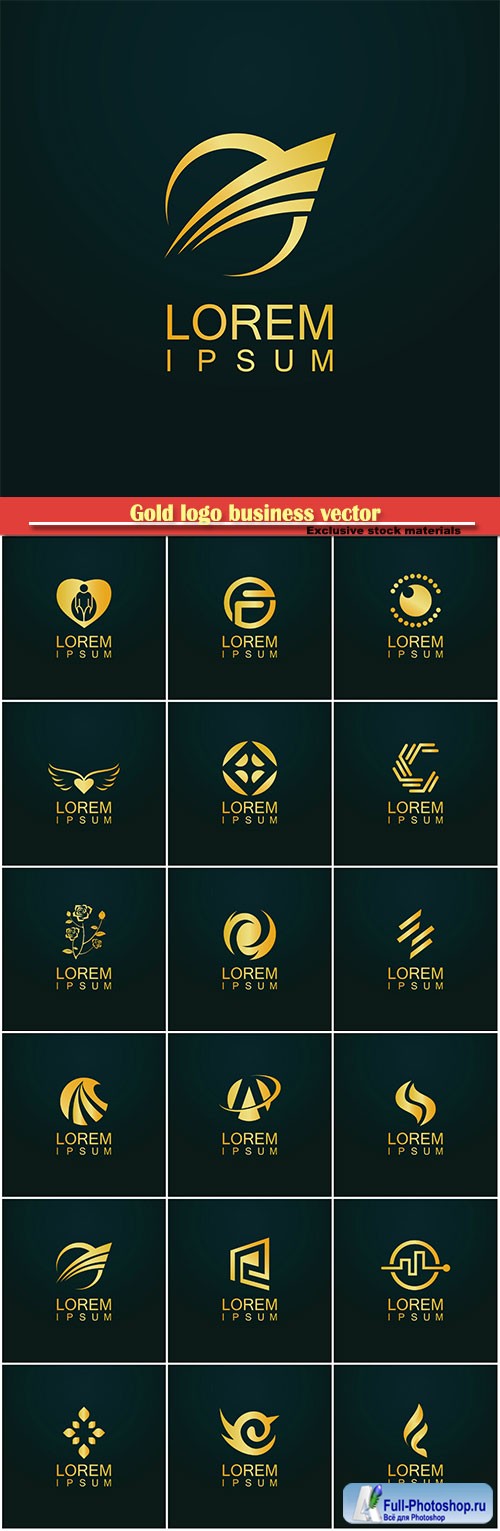 Gold logo business vector abstract illustration # 48