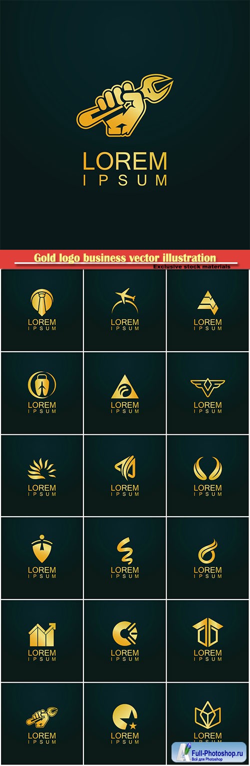 Gold logo business vector abstract illustration # 51
