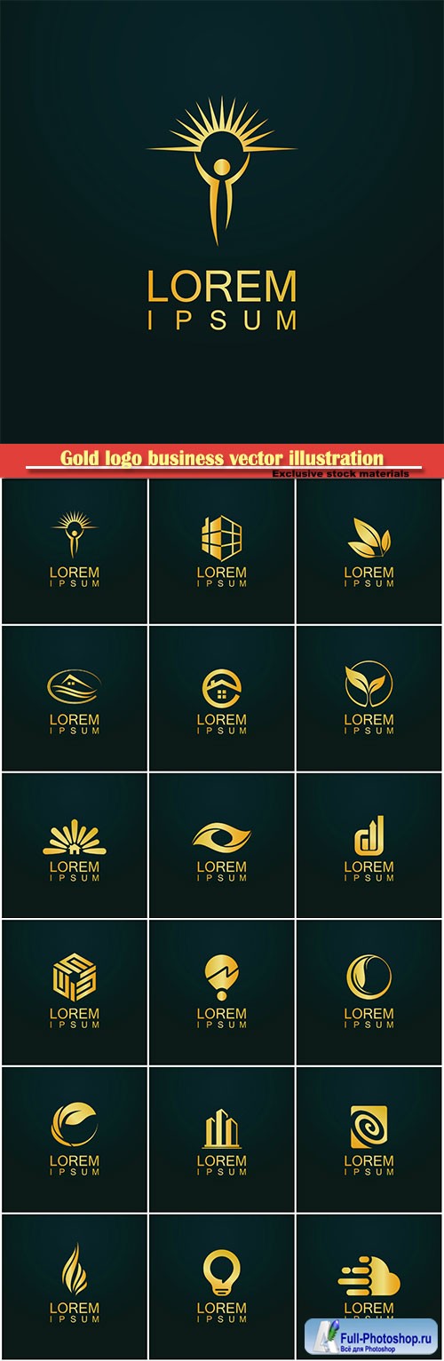 Gold logo business vector abstract illustration # 50