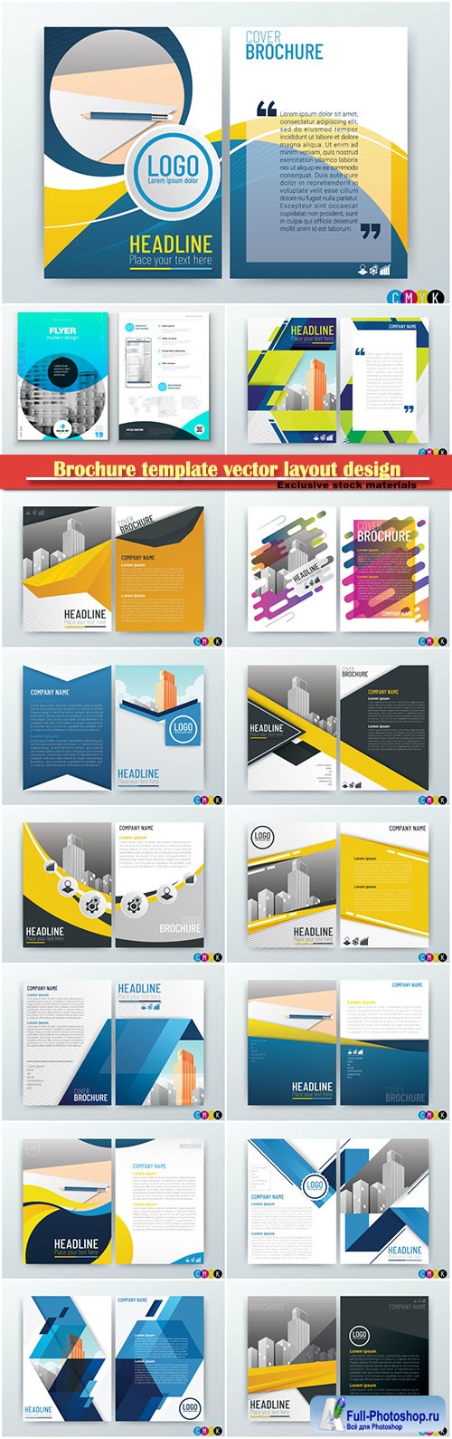 Brochure template vector layout design, corporate business annual report, magazine, flyer mockup # 154