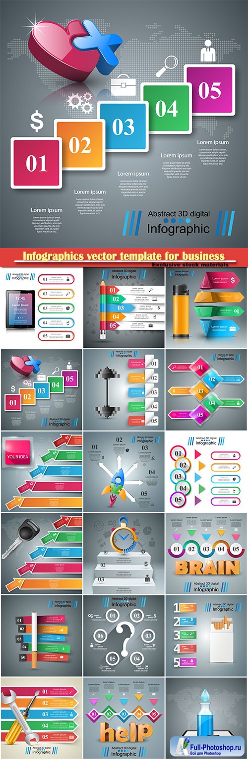 Infographics vector template for business presentations or information banner # 46